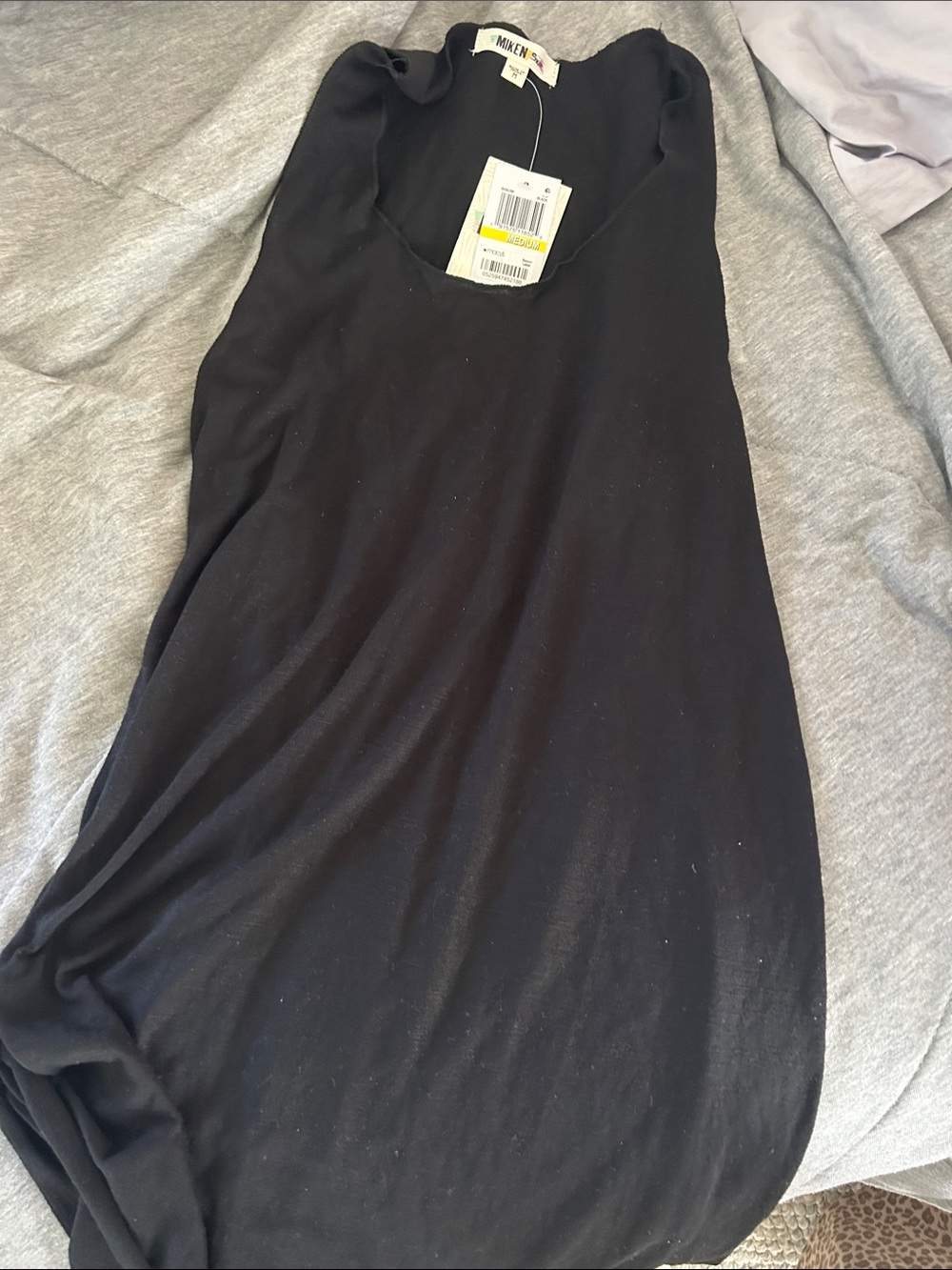 Miken Black Scoop Neck Swim Coverup